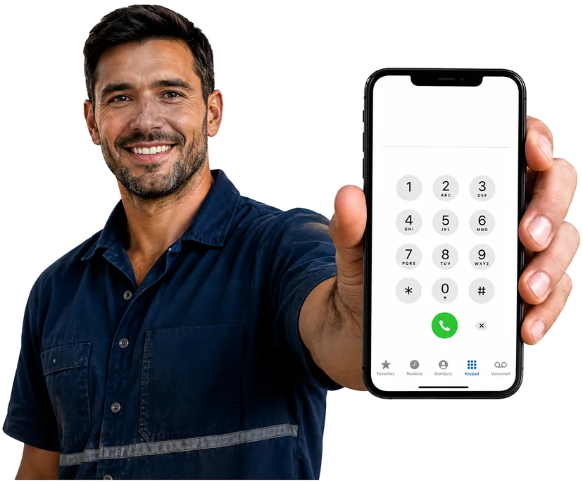 Plumber answering a Kingsford enquiry by phone